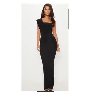 Plt - Black One Shoulder Maxi Dress